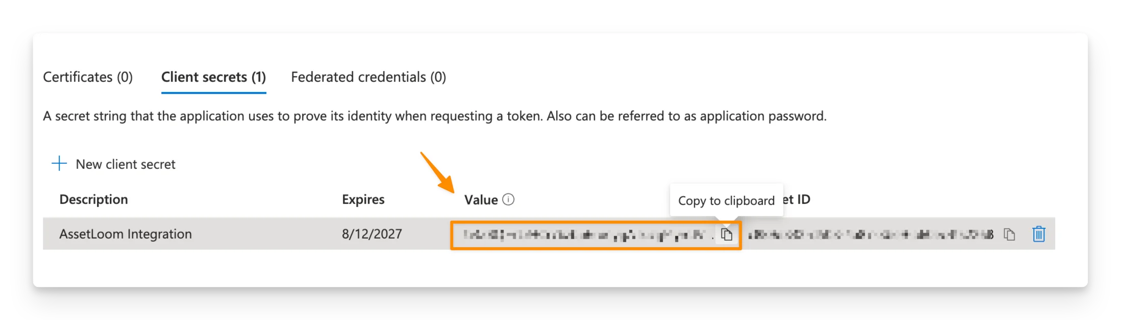 Copy the value shown under Value