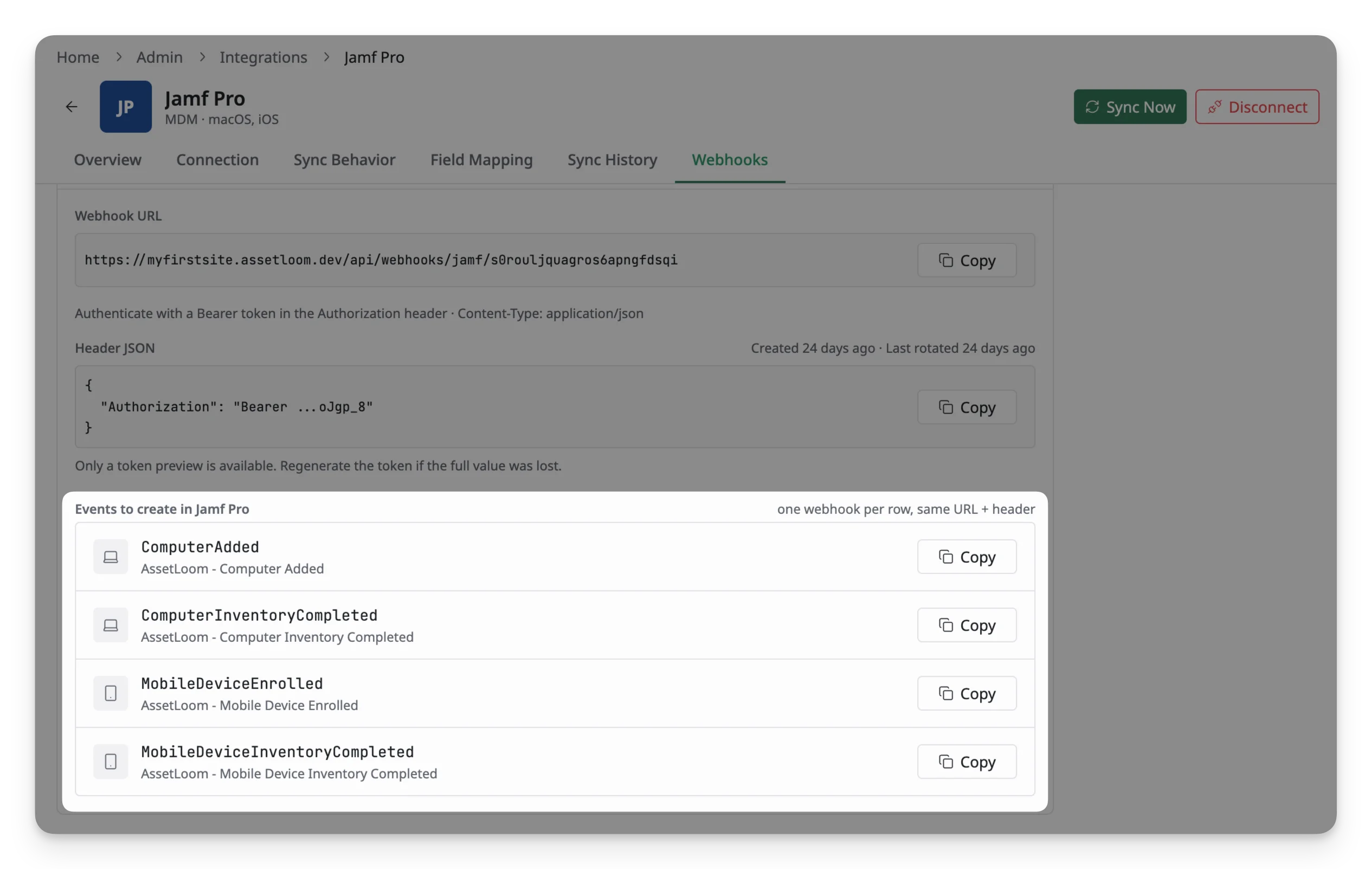 Events to create in Jamf Pro