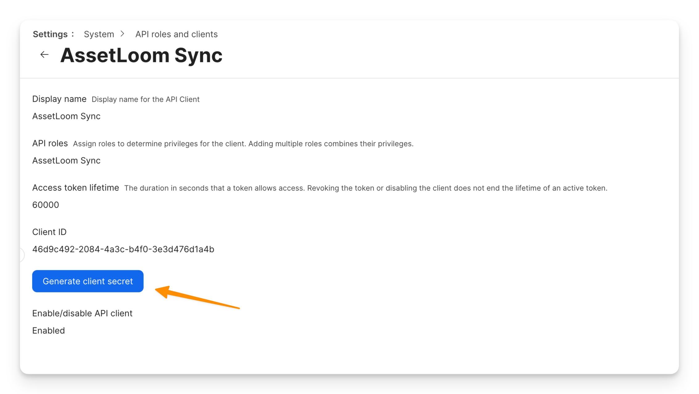Generate Client Secret