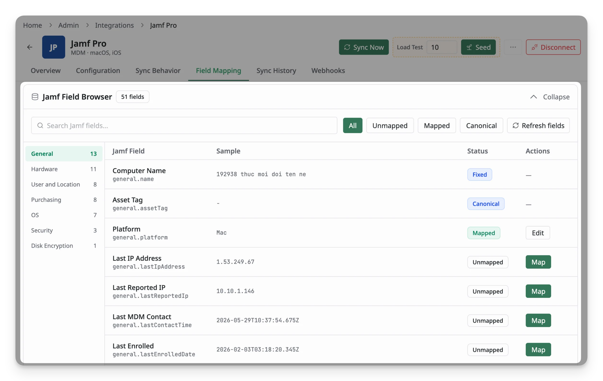 Jamf Field Browser