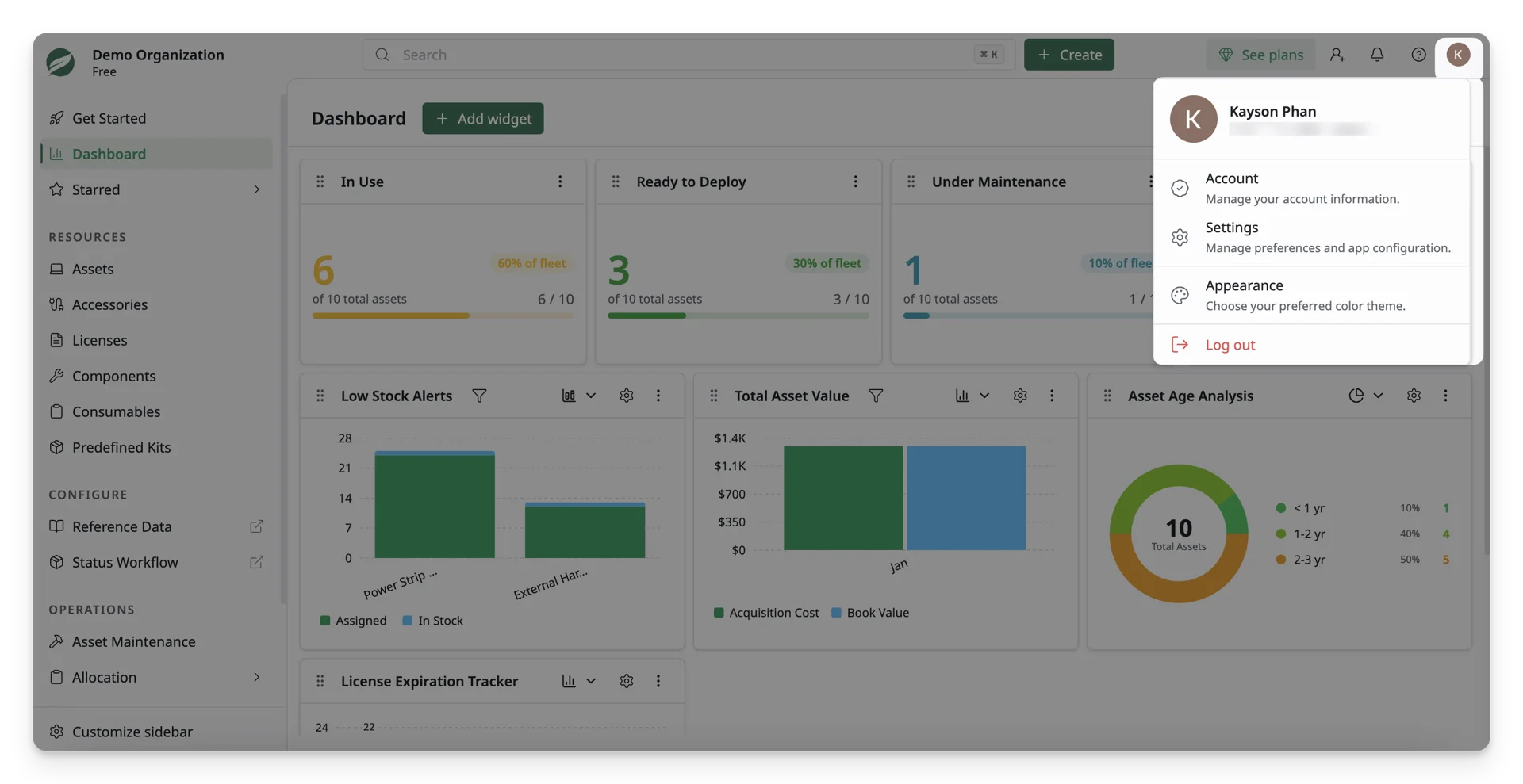  User Profile Menu