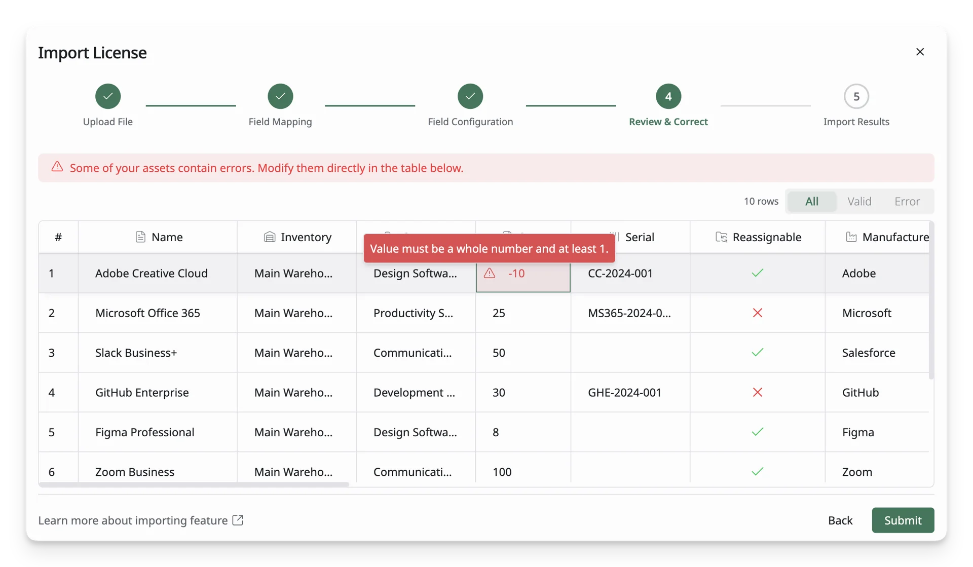 License Error Details