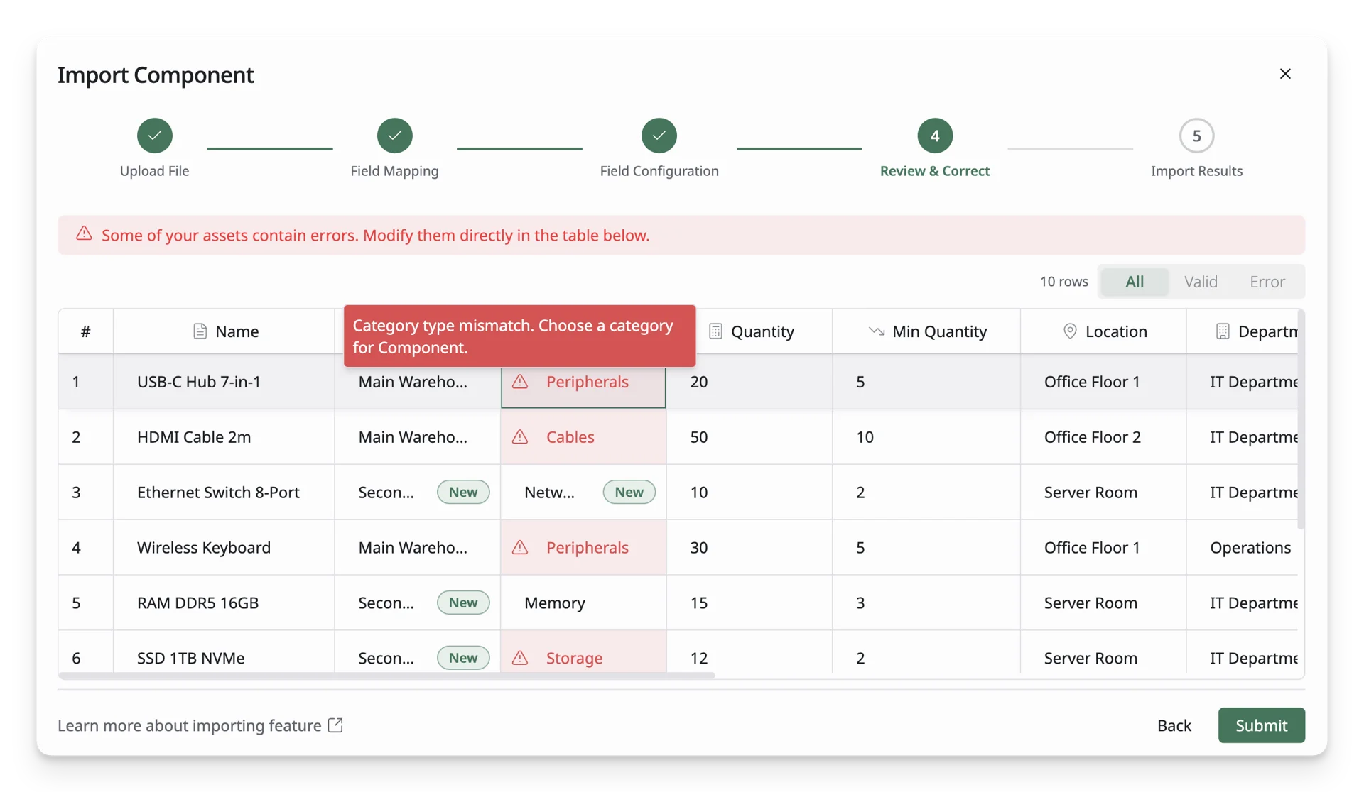 Component Error Details Component Error Details