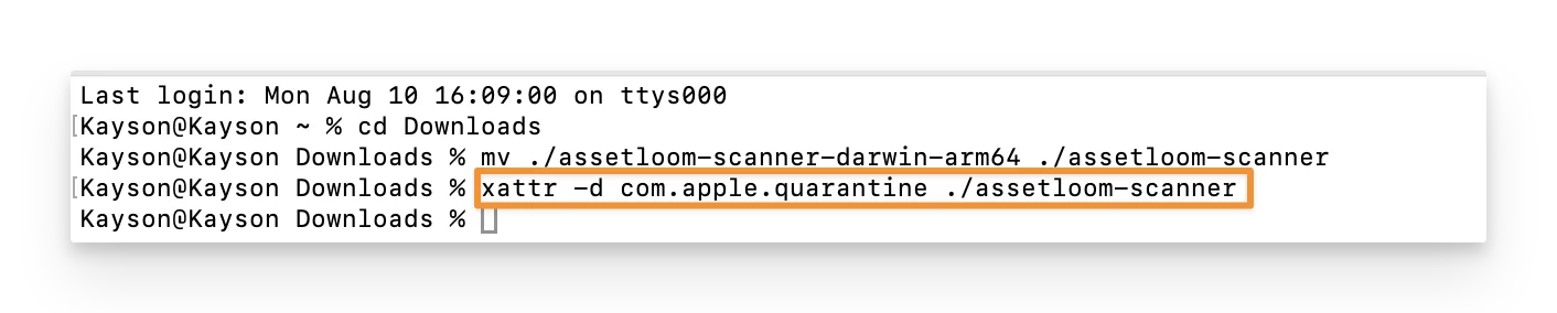 Remove the quarantine attribute