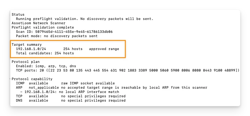 Target summary