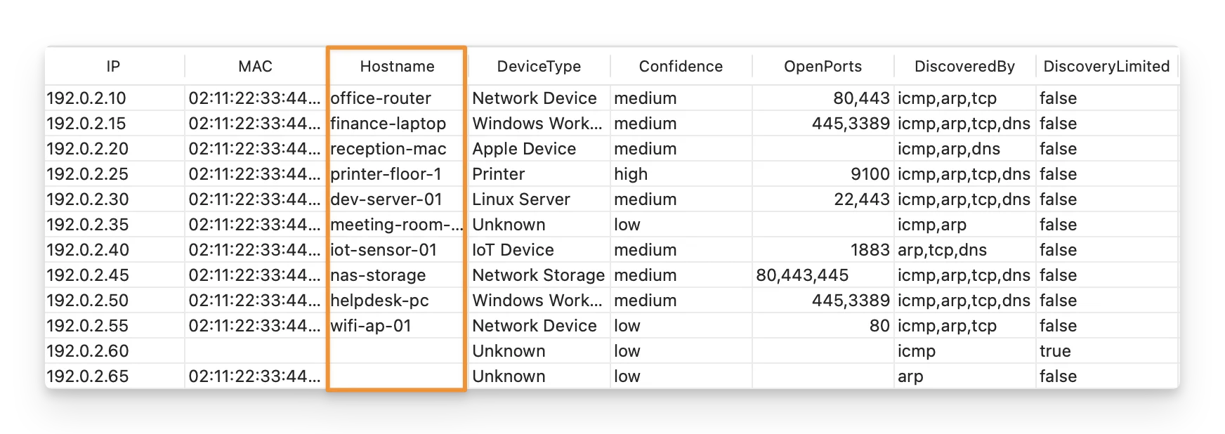 Hostname - AssetLoom Network Scanner
