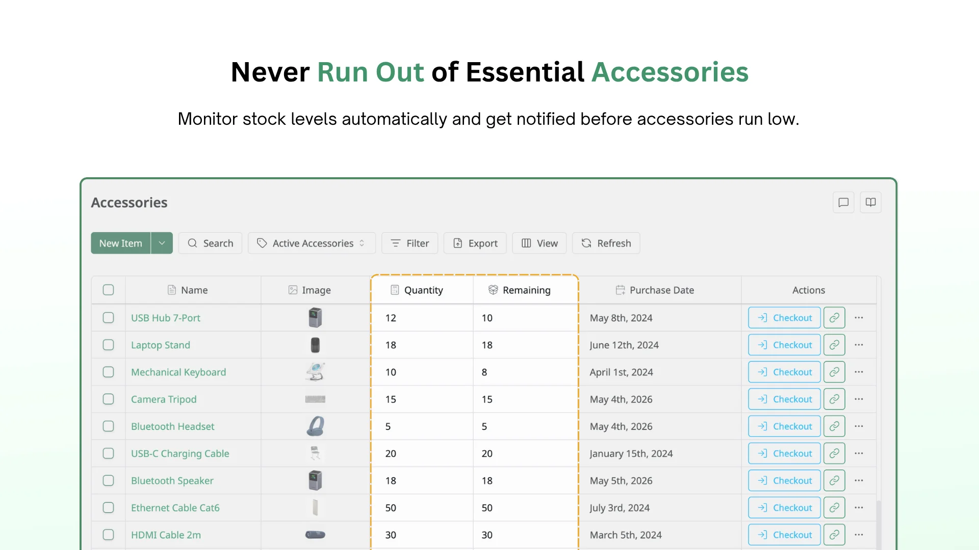 Accessories - Asset & Inventory Management