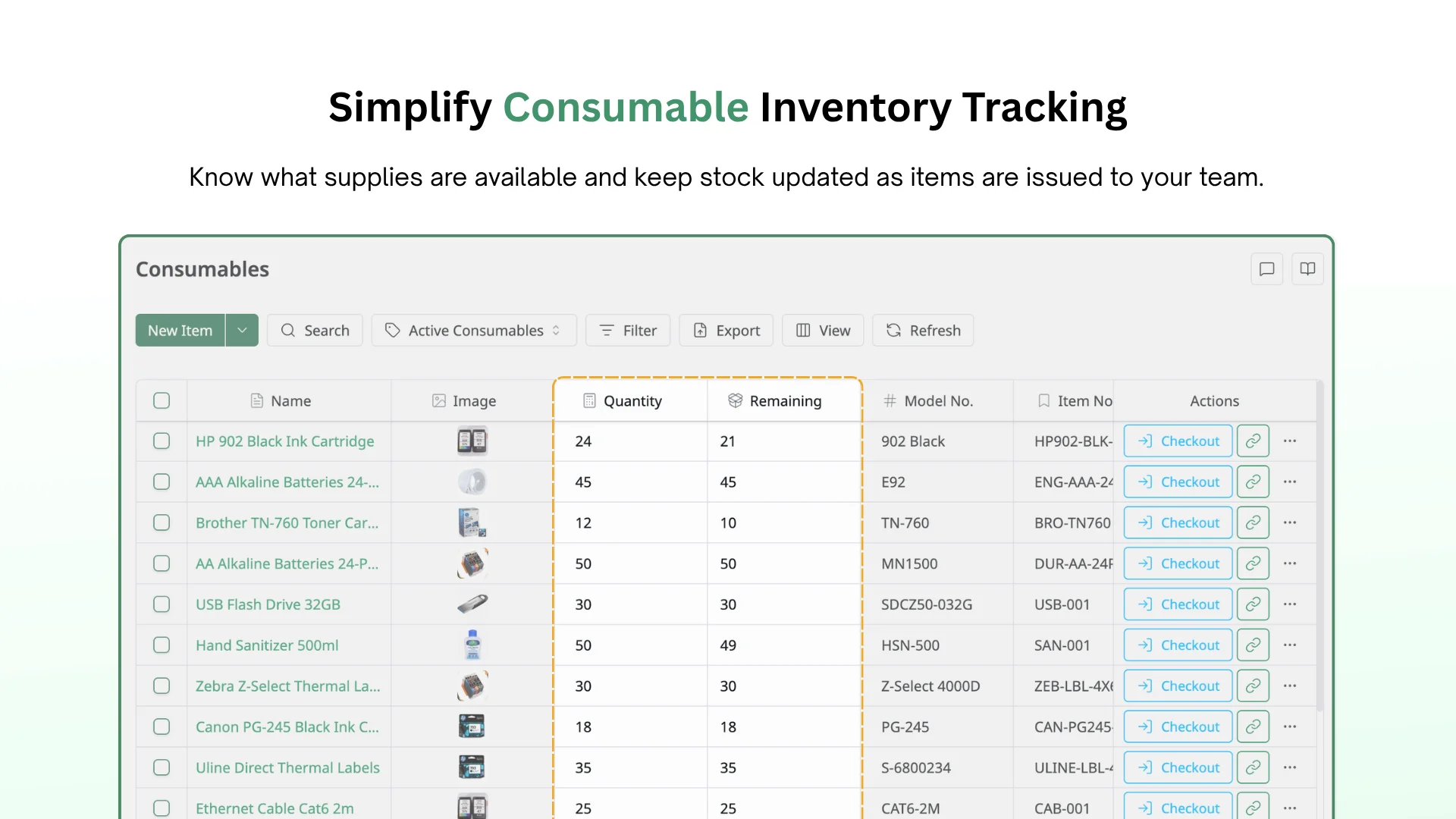 Consumables - Asset & Inventory Management