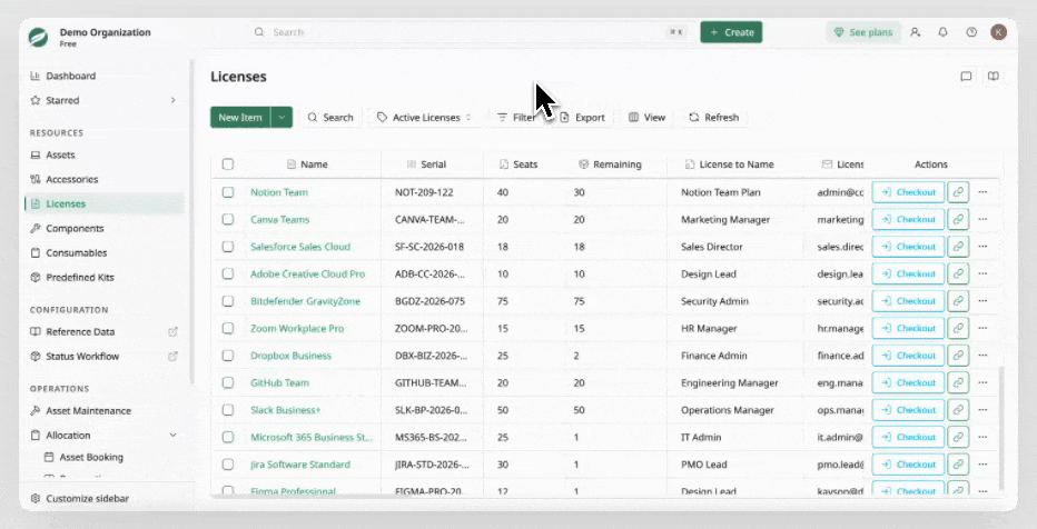 License List - Rearrange columns License List - Rearrange columns