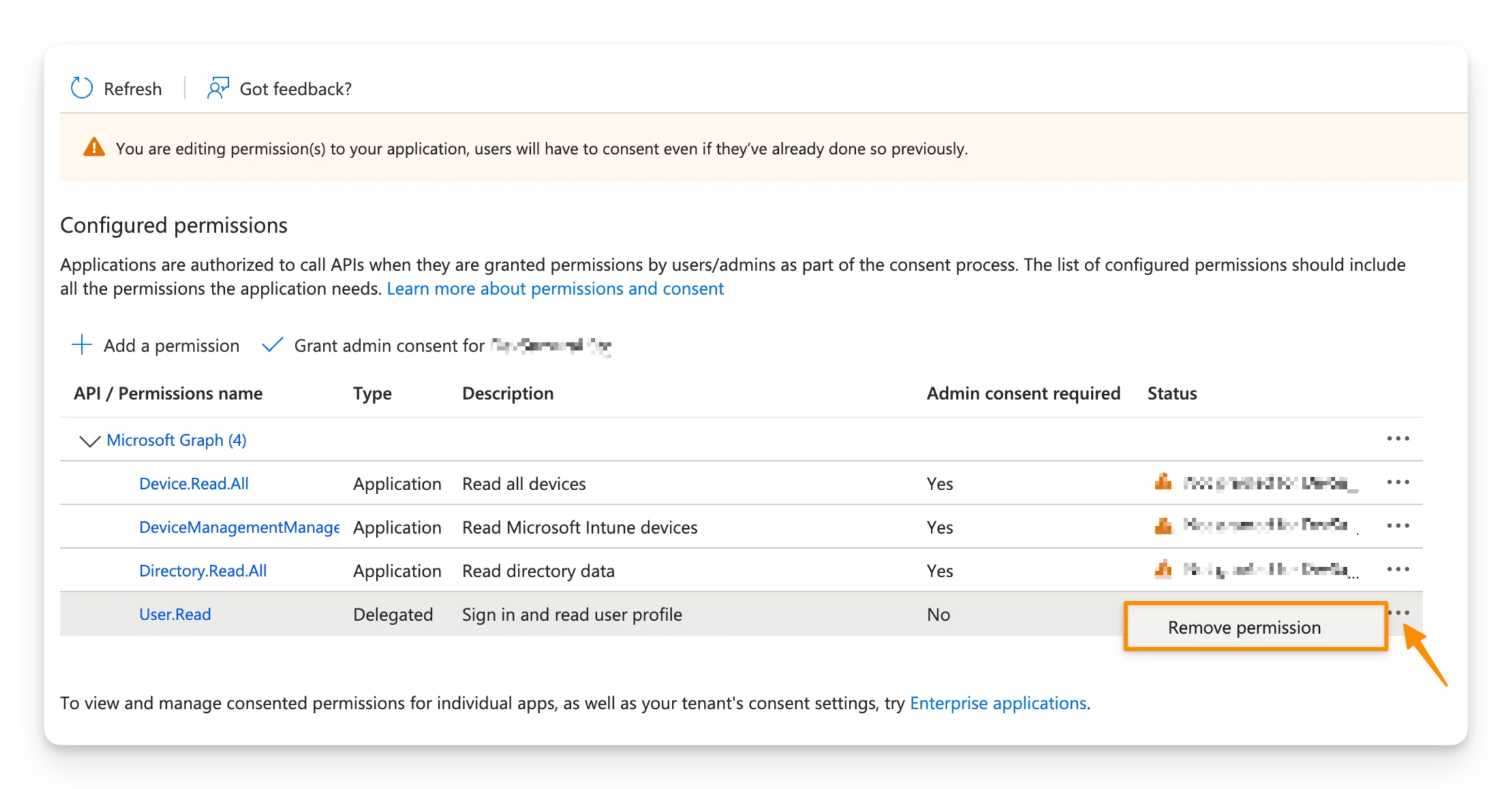 Remove User.read