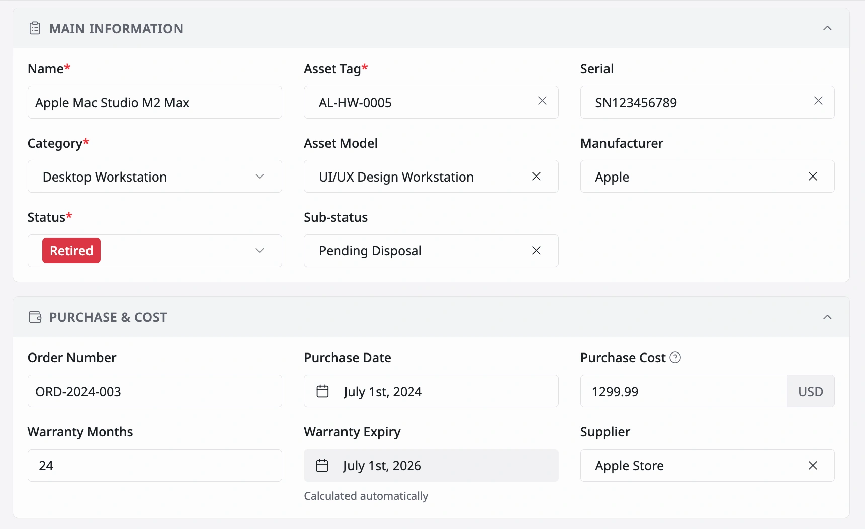 Purchase-to-asset tracking