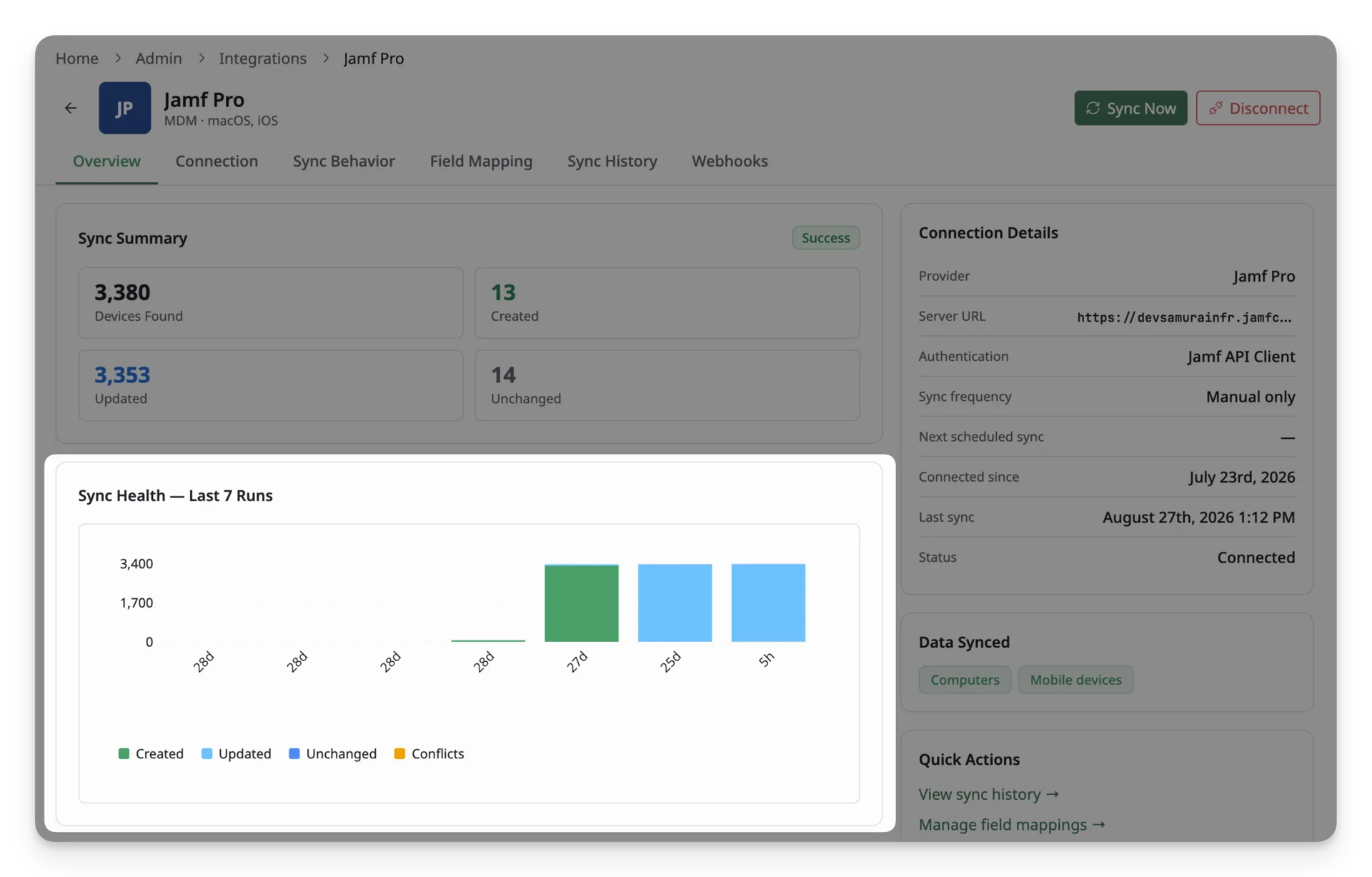 jamf pro sync health
