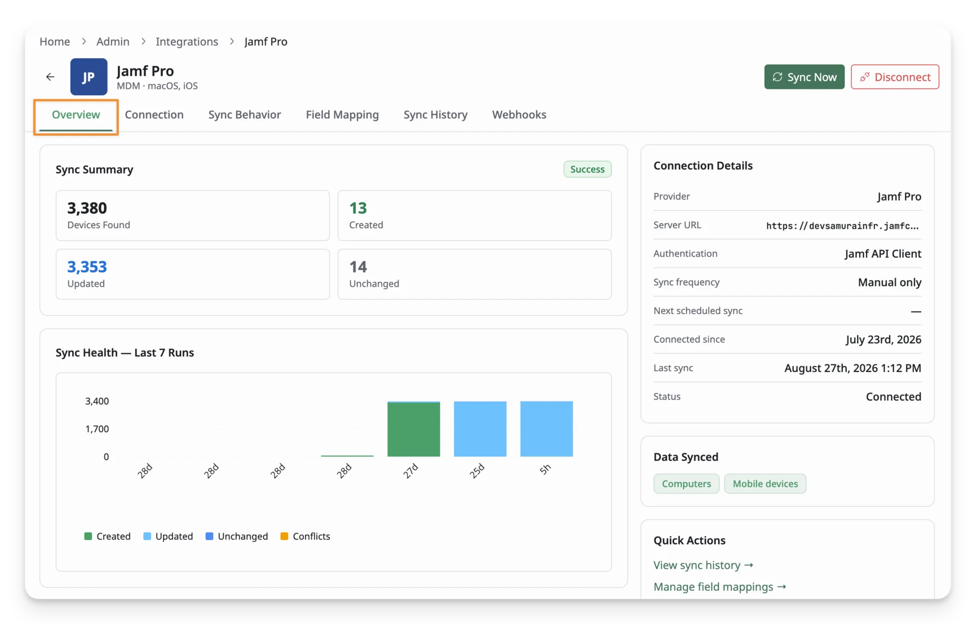 jamf pro sync overview