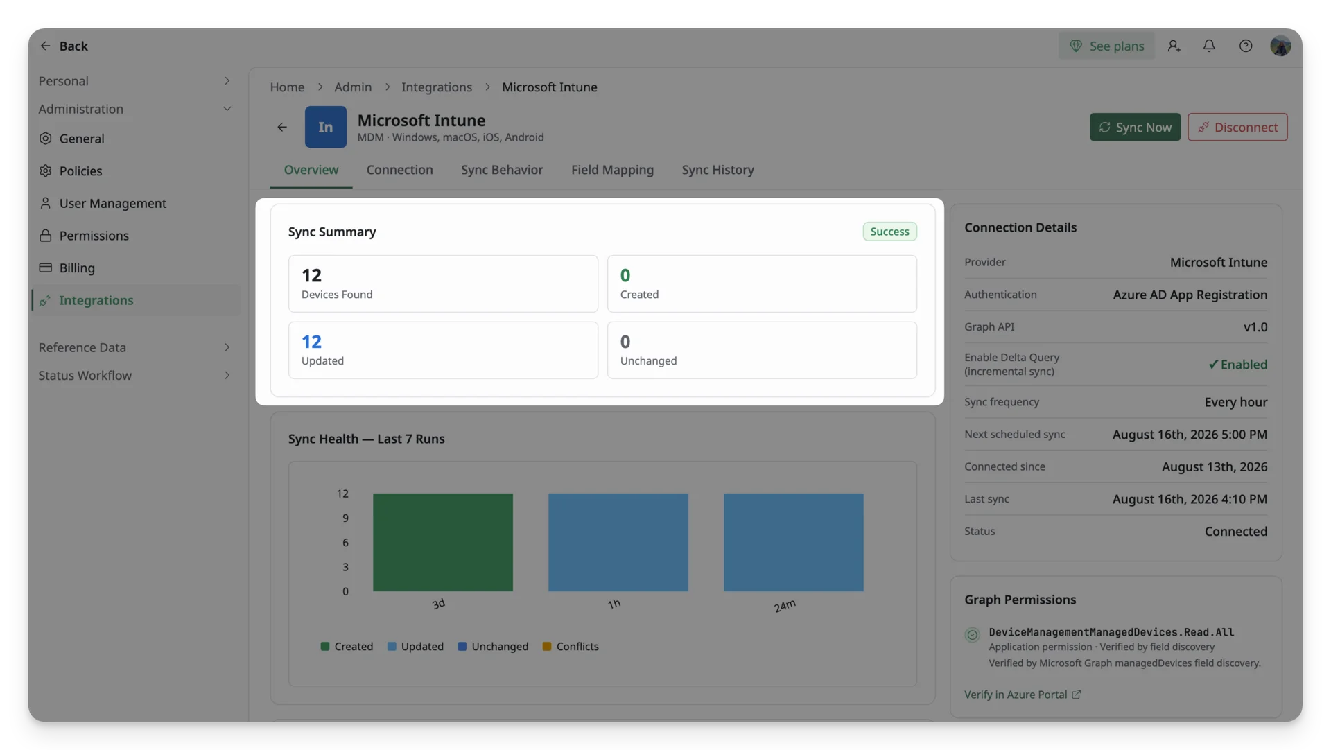 intune sync summary intune sync summary