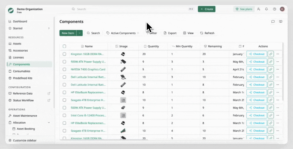 Component List - View Details Component List - View Details